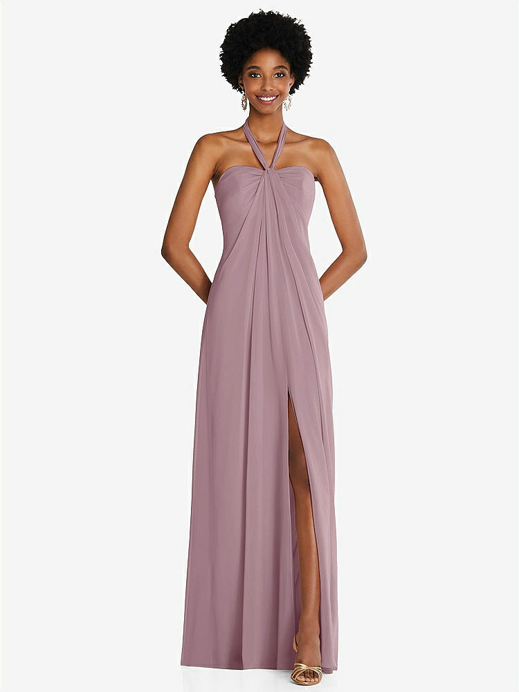 【NEW】【STYLE: 3109】ドレープ シフォン grecian 列 ガウン コンバーチブル ストラップ【COLOR: Dusty Rose】【SIZE: 00-30W】