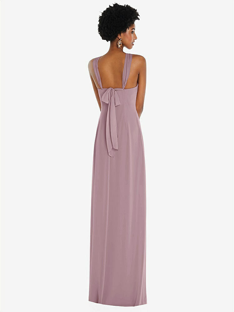【NEW】【STYLE: 3109】ドレープ シフォン grecian 列 ガウン コンバーチブル ストラップ【COLOR: Dusty Rose】【SIZE: 00-30W】