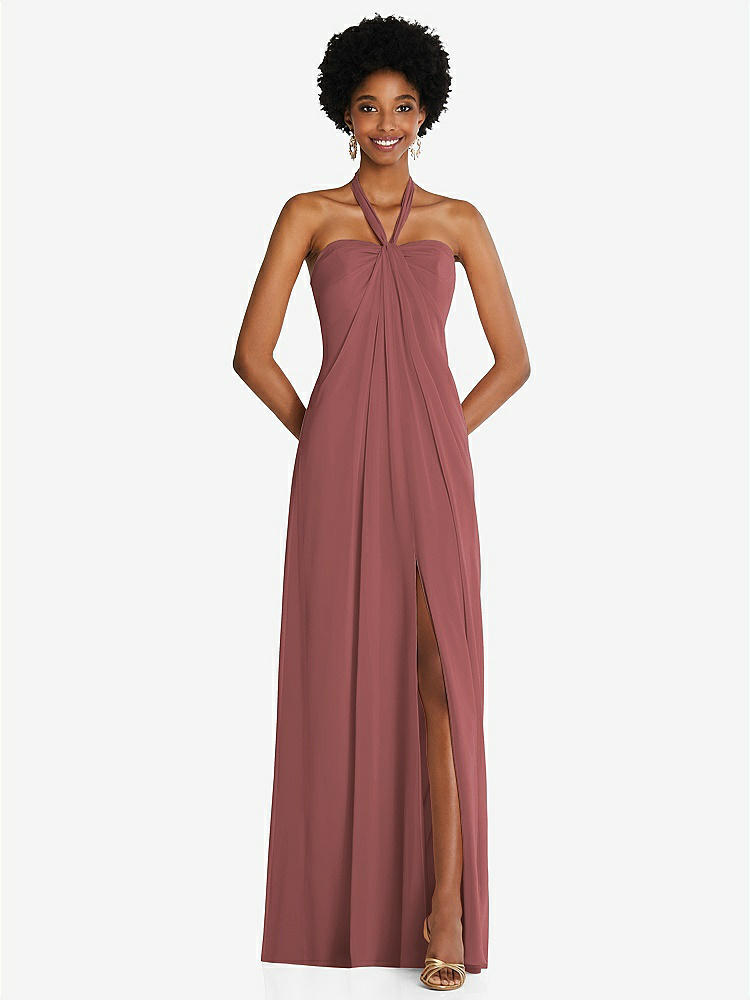 【NEW】【STYLE: 3109】ドレープ シフォン grecian 列 ガウン コンバーチブル ストラップ【COLOR: English Rose】【SIZE: 00-30W】