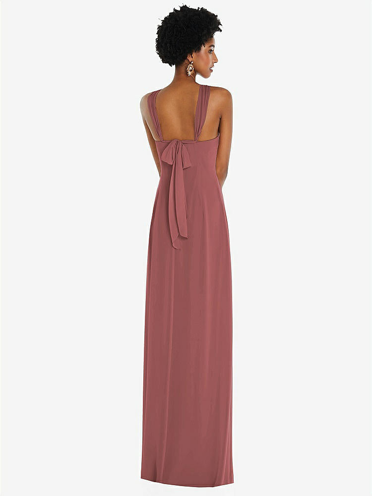【NEW】【STYLE: 3109】ドレープ シフォン grecian 列 ガウン コンバーチブル ストラップ【COLOR: English Rose】【SIZE: 00-30W】