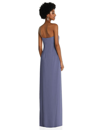 【NEW】【STYLE: 3109】ドレープ シフォン grecian 列 ガウン コンバーチブル ストラップ【COLOR: French Blue】【SIZE: 00-30W】