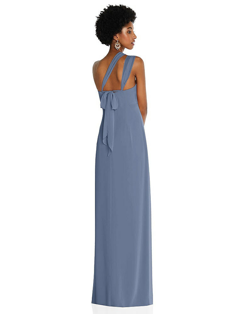 【NEW】【STYLE: 3109】ドレープ シフォン grecian 列 ガウン コンバーチブル ストラップ【COLOR: Larkspur Blue】【SIZE: 00-30W】