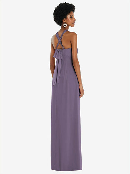 【NEW】【STYLE: 3109】ドレープ シフォン grecian 列 ガウン コンバーチブル ストラップ【COLOR: Lavender】【SIZE: 00-30W】