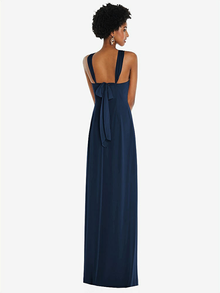 【NEW】【STYLE: 3109】ドレープ シフォン grecian 列 ガウン コンバーチブル ストラップ【COLOR: Midnight Navy】【SIZE: 00-30W】