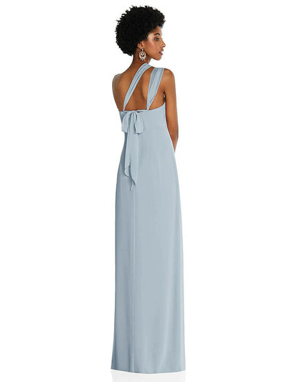 【NEW】【STYLE: 3109】ドレープ シフォン grecian 列 ガウン コンバーチブル ストラップ【COLOR: Mist】【SIZE: 00-30W】