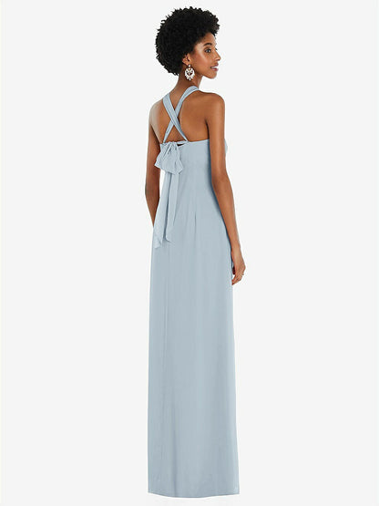 【NEW】【STYLE: 3109】ドレープ シフォン grecian 列 ガウン コンバーチブル ストラップ【COLOR: Mist】【SIZE: 00-30W】