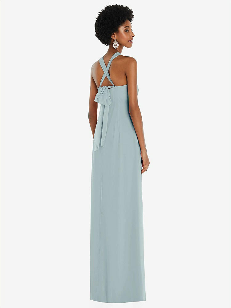 【NEW】【STYLE: 3109】ドレープ シフォン grecian 列 ガウン コンバーチブル ストラップ【COLOR: Morning Sky】【SIZE: 00-30W】