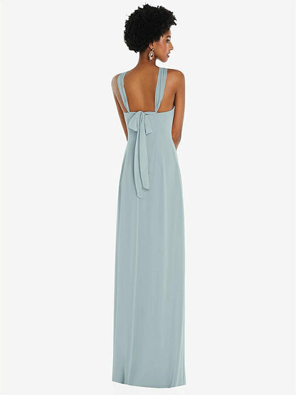 【NEW】【STYLE: 3109】ドレープ シフォン grecian 列 ガウン コンバーチブル ストラップ【COLOR: Morning Sky】【SIZE: 00-30W】