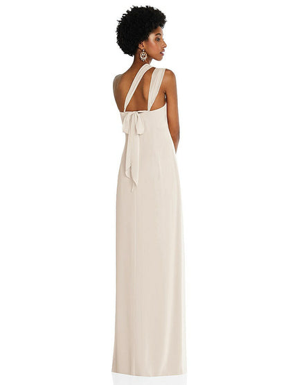 【NEW】【STYLE: 3109】ドレープ シフォン grecian 列 ガウン コンバーチブル ストラップ【COLOR: Oat】【SIZE: 00-30W】