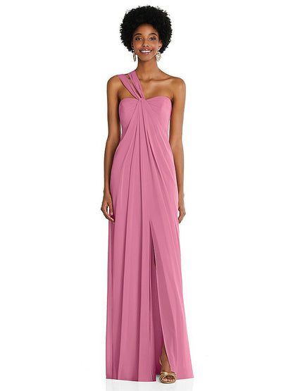 【NEW】【STYLE: 3109】ドレープ シフォン grecian 列 ガウン コンバーチブル ストラップ【COLOR: Orchid Pink】【SIZE: 00-30W】