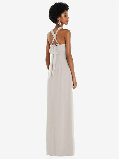 【NEW】【STYLE: 3109】ドレープ シフォン grecian 列 ガウン コンバーチブル ストラップ【COLOR: Oyster】【SIZE: 00-30W】