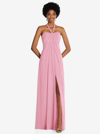 【NEW】【STYLE: 3109】ドレープ シフォン grecian 列 ガウン コンバーチブル ストラップ【COLOR: Peony Pink】【SIZE: 00-30W】