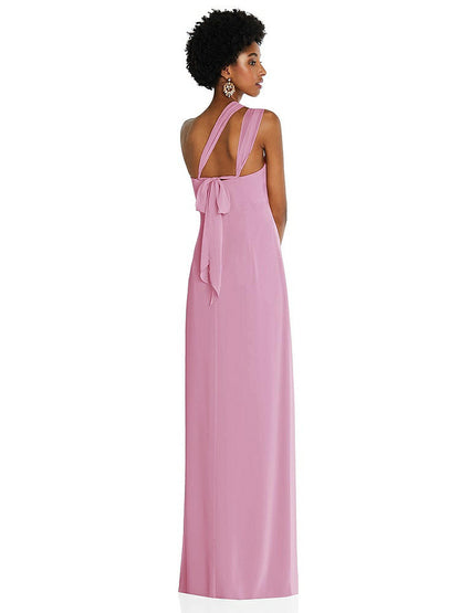 【NEW】【STYLE: 3109】ドレープ シフォン grecian 列 ガウン コンバーチブル ストラップ【COLOR: Powder Pink】【SIZE: 00-30W】