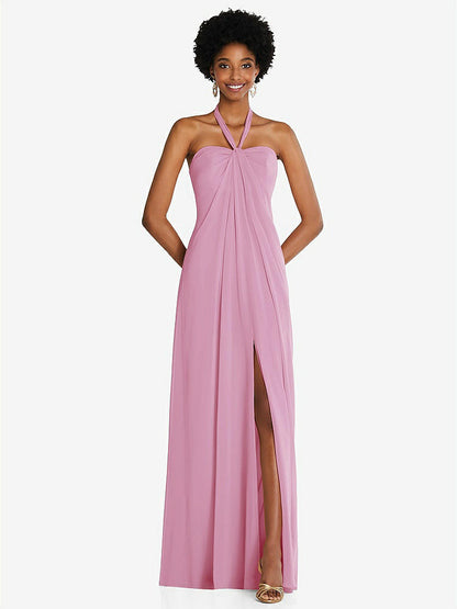 【NEW】【STYLE: 3109】ドレープ シフォン grecian 列 ガウン コンバーチブル ストラップ【COLOR: Powder Pink】【SIZE: 00-30W】