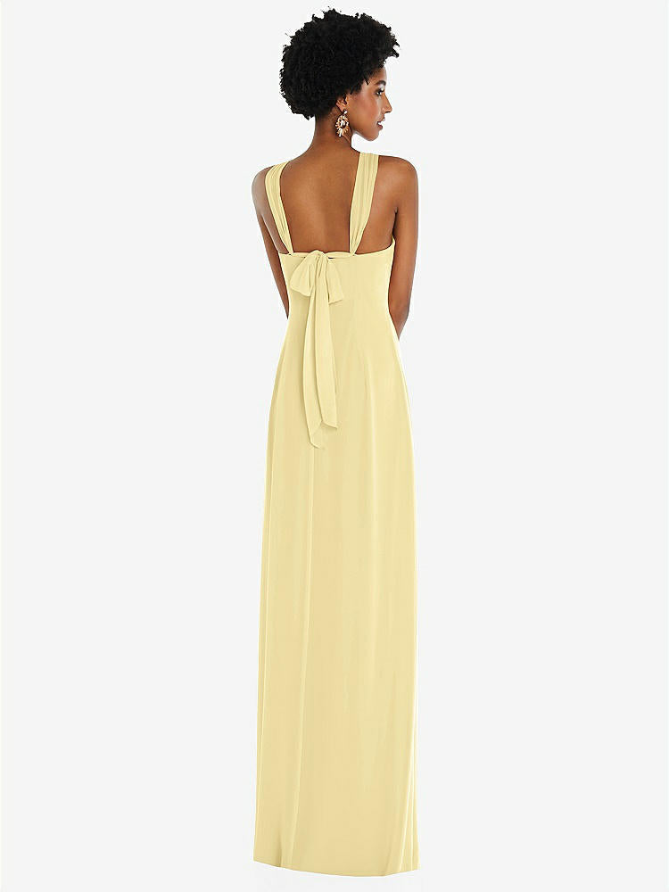 【NEW】【STYLE: 3109】ドレープ シフォン grecian 列 ガウン コンバーチブル ストラップ【COLOR: Pale Yellow】【SIZE: 00-30W】