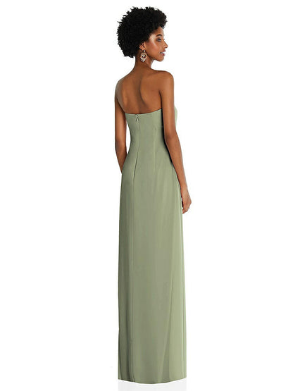 【STYLE: 3109】Draped Chiffon Grecian Column Gown with Convertible Straps【COLOR: Sage】