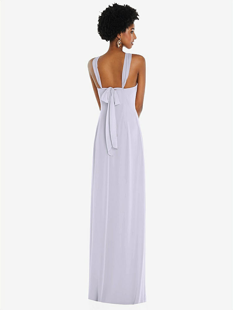 【STYLE: 3109】Draped Chiffon Grecian Column Gown with Convertible Straps【COLOR: Silver Dove】