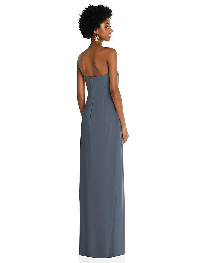 【STYLE: 3109】Draped Chiffon Grecian Column Gown with Convertible Straps【COLOR: Silverstone】
