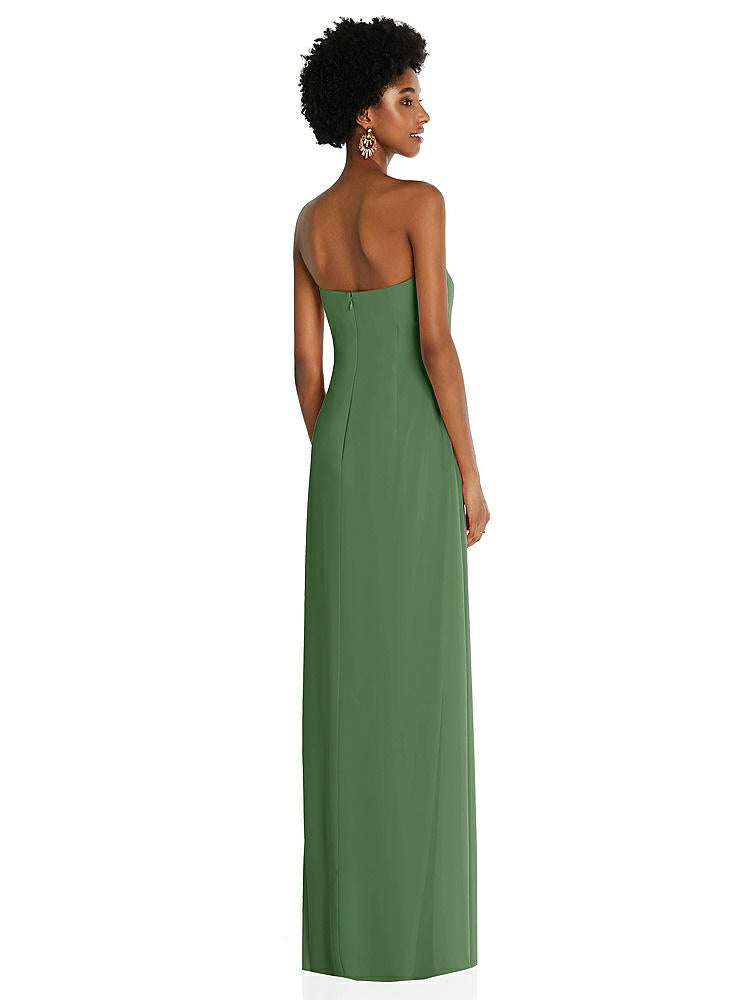 【STYLE: 3109】Draped Chiffon Grecian Column Gown with Convertible Straps【COLOR: Vineyard Green】