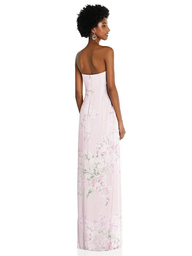 【STYLE: 3109】Draped Chiffon Grecian Column Gown with Convertible Straps【COLOR: Watercolor Print】