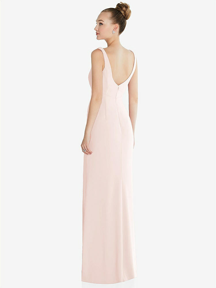 【NEW】【STYLE: 6852】ワイド ストラップ スラッシュ カットアウト 帝国 ドレス 前面 スリット【COLOR: Blush】【SIZE: 00-30W】