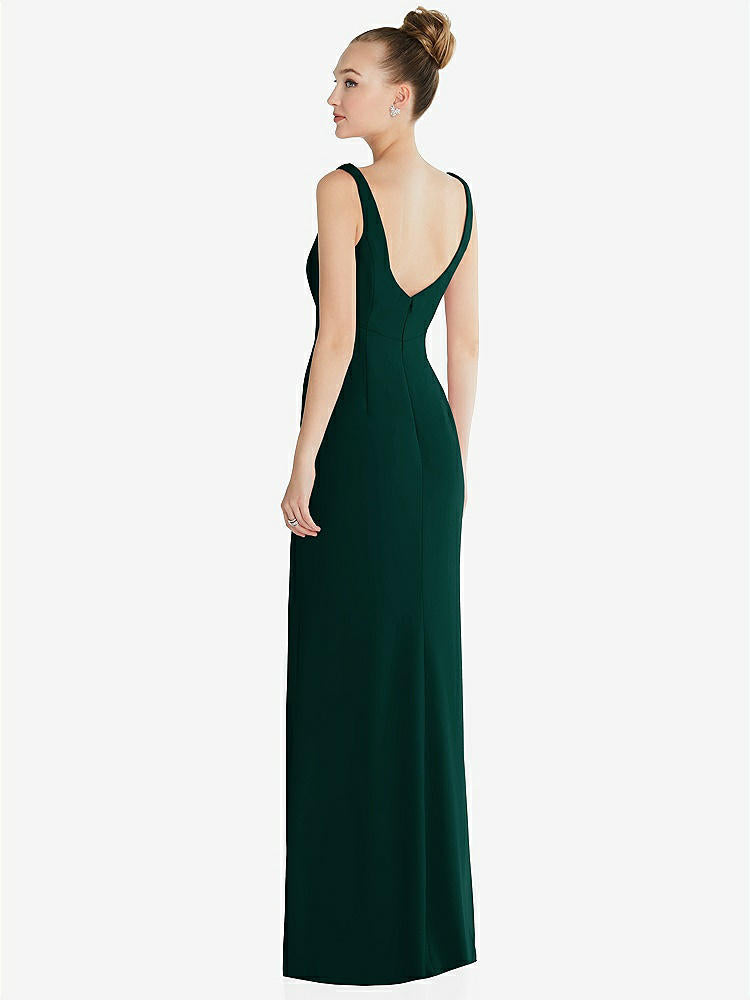 【NEW】【STYLE: 6852】ワイド ストラップ スラッシュ カットアウト 帝国 ドレス 前面 スリット【COLOR: Evergreen】【SIZE: 00-30W】