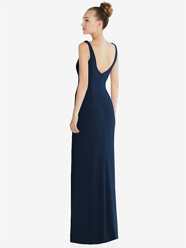【NEW】【STYLE: 6852】ワイド ストラップ スラッシュ カットアウト 帝国 ドレス 前面 スリット【COLOR: Midnight Navy】【SIZE: 00-30W】