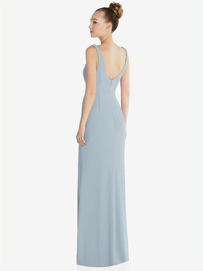 【NEW】【STYLE: 6852】ワイド ストラップ スラッシュ カットアウト 帝国 ドレス 前面 スリット【COLOR: Mist】【SIZE: 00-30W】