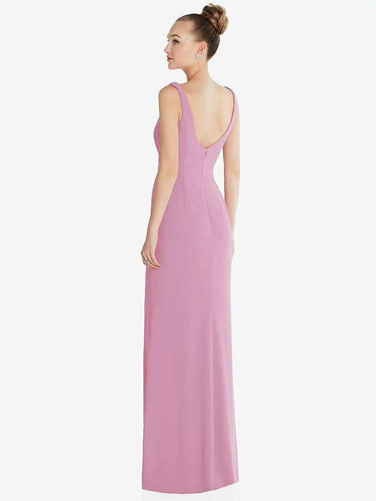 【NEW】【STYLE: 6852】ワイド ストラップ スラッシュ カットアウト 帝国 ドレス 前面 スリット【COLOR: Powder Pink】【SIZE: 00-30W】