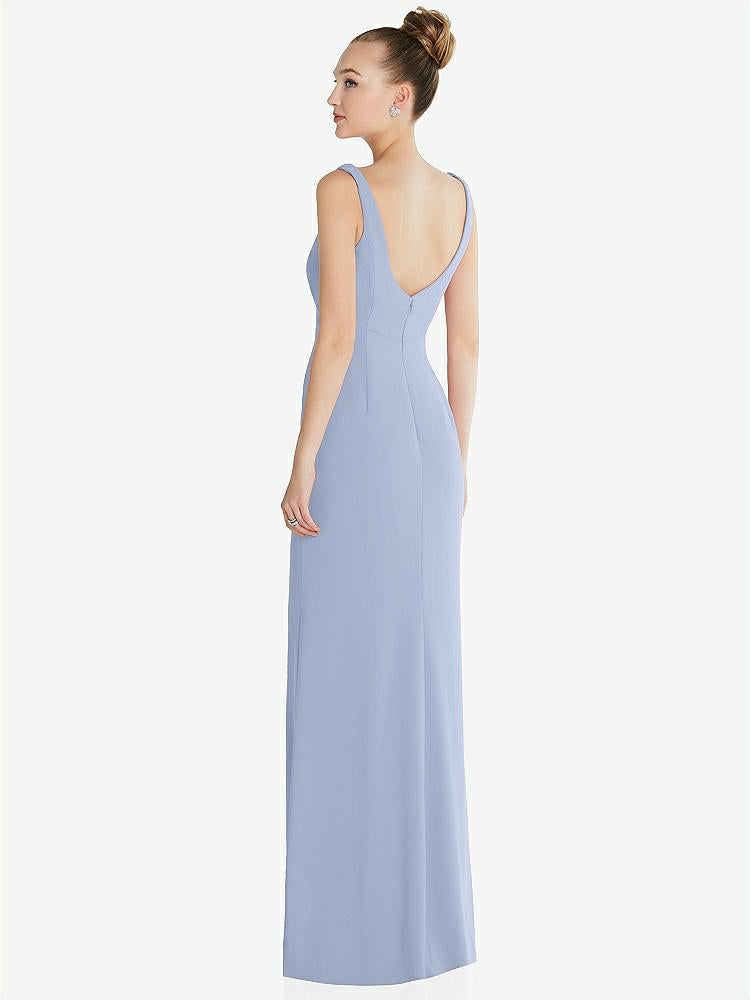 【NEW】【STYLE: 6852】ワイド ストラップ スラッシュ カットアウト 帝国 ドレス 前面 スリット【COLOR: Sky Blue】【SIZE: 00-30W】