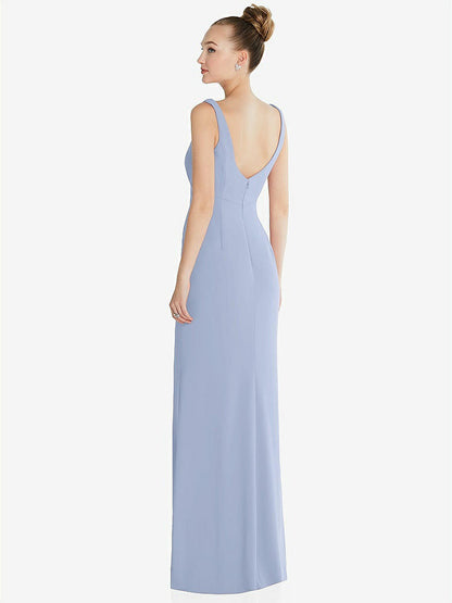 【NEW】【STYLE: 6852】ワイド ストラップ スラッシュ カットアウト 帝国 ドレス 前面 スリット【COLOR: Sky Blue】【SIZE: 00-30W】