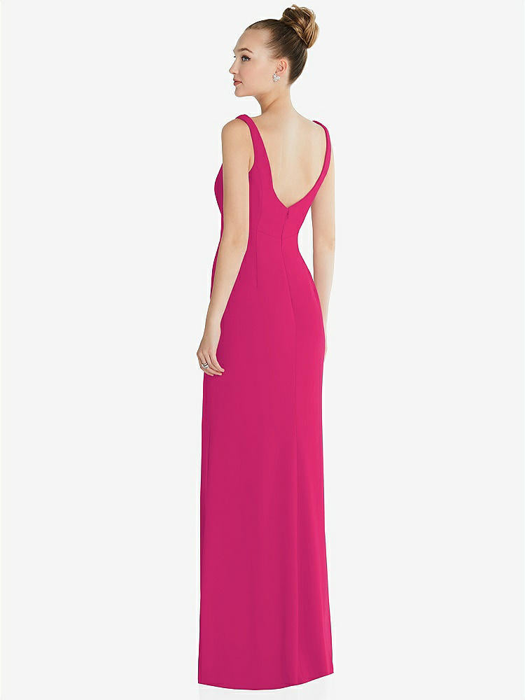 【NEW】【STYLE: 6852】ワイド ストラップ スラッシュ カットアウト 帝国 ドレス 前面 スリット【COLOR: Think Pink】【SIZE: 00-30W】