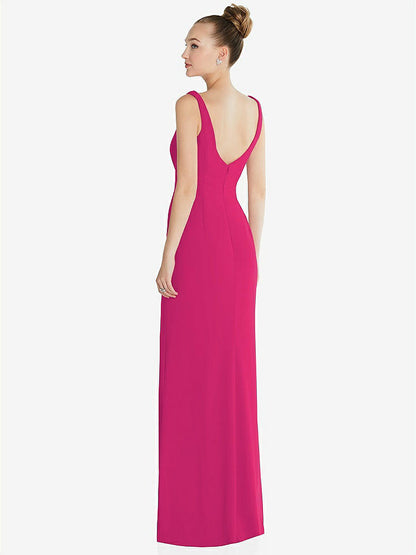 【NEW】【STYLE: 6852】ワイド ストラップ スラッシュ カットアウト 帝国 ドレス 前面 スリット【COLOR: Think Pink】【SIZE: 00-30W】