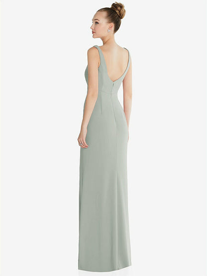 【NEW】【STYLE: 6852】ワイド ストラップ スラッシュ カットアウト 帝国 ドレス 前面 スリット【COLOR: Willow Green】【SIZE: 00-30W】