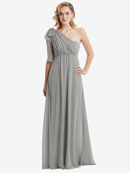 【STYLE: TH095】Empire Waist Shirred Skirt Convertible Sash Tie Maxi Dress【COLOR: Chelsea Gray】