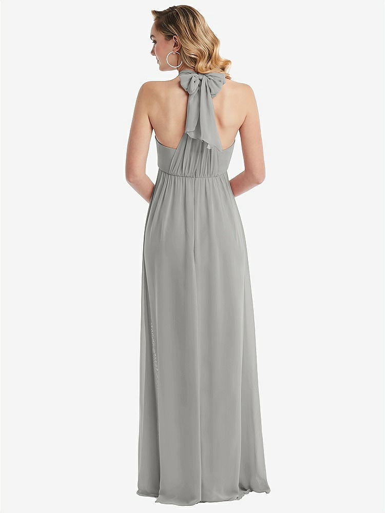 【STYLE: TH095】Empire Waist Shirred Skirt Convertible Sash Tie Maxi Dress【COLOR: Chelsea Gray】
