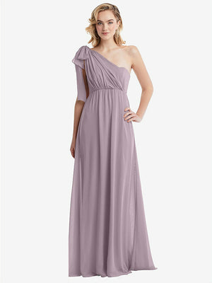 【STYLE: TH095】Empire Waist Shirred Skirt Convertible Sash Tie Maxi Dress【COLOR: Lilac Dusk】