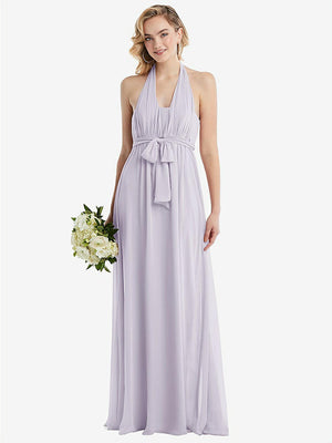 【STYLE: TH095】Empire Waist Shirred Skirt Convertible Sash Tie Maxi Dress【COLOR: Moondance】