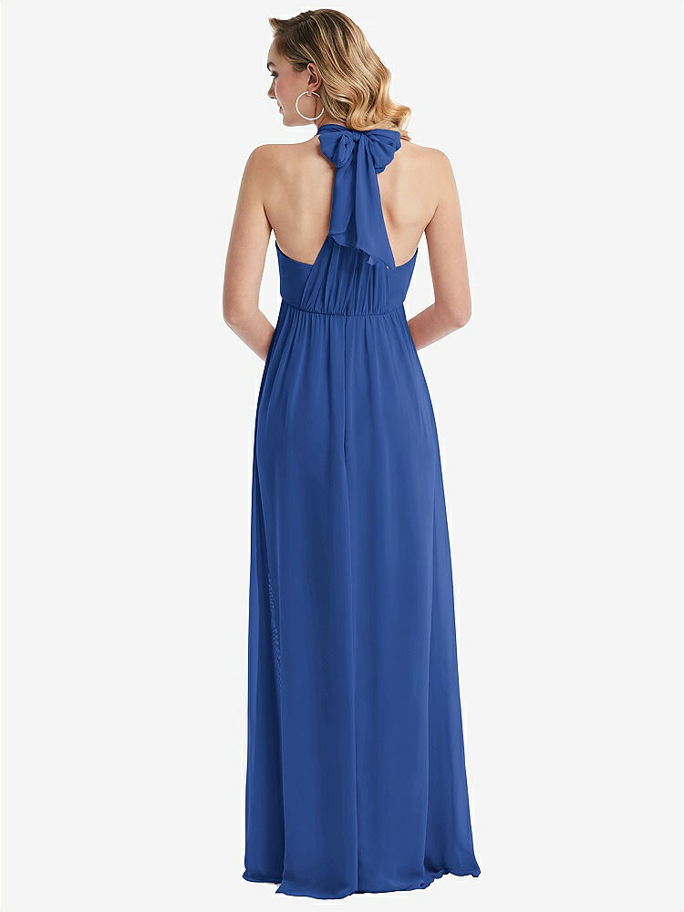 【NEW】【STYLE: TH095】エンパイア ウエスト シャイレッド スカート コンバーチブル サッシ ネクタイ マキシ ドレス【COLOR: Classic Blue】【SIZE: 00-30W】