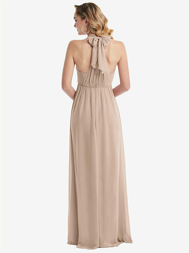 【NEW】【STYLE: TH095】エンパイア ウエスト シャイレッド スカート コンバーチブル サッシ ネクタイ マキシ ドレス【COLOR: Topaz】【SIZE: 00-30W】