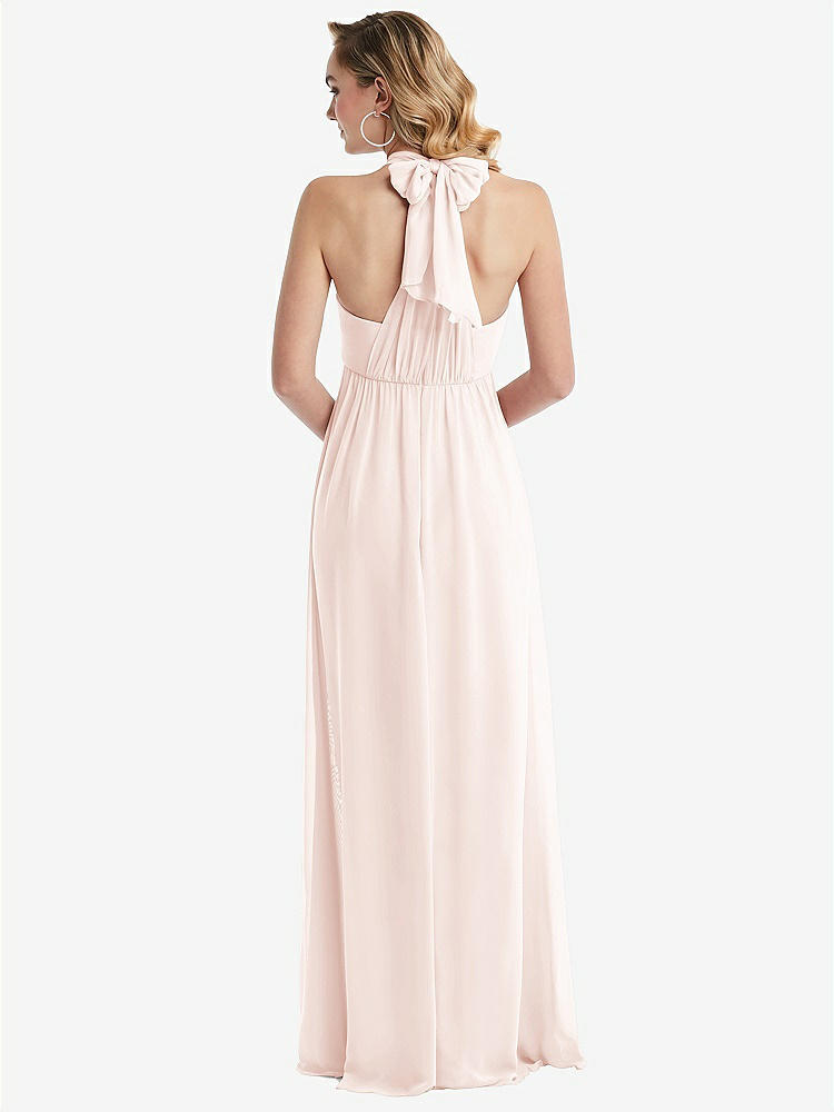 【NEW】【STYLE: TH095】エンパイア ウエスト シャイレッド スカート コンバーチブル サッシ ネクタイ マキシ ドレス【COLOR: Blush】【SIZE: 00-30W】