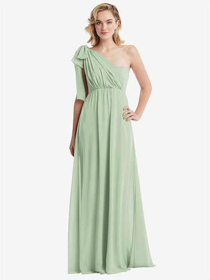 【STYLE: TH095】Empire Waist Shirred Skirt Convertible Sash Tie Maxi Dress【COLOR: Celadon】