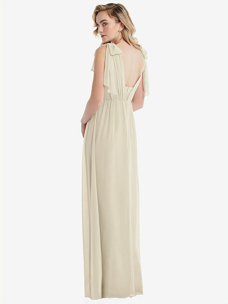 【NEW】【STYLE: TH095】エンパイア ウエスト シャイレッド スカート コンバーチブル サッシ ネクタイ マキシ ドレス【COLOR: Champagne】【SIZE: 00-30W】