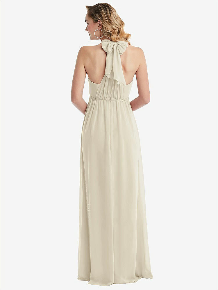 【NEW】【STYLE: TH095】エンパイア ウエスト シャイレッド スカート コンバーチブル サッシ ネクタイ マキシ ドレス【COLOR: Champagne】【SIZE: 00-30W】