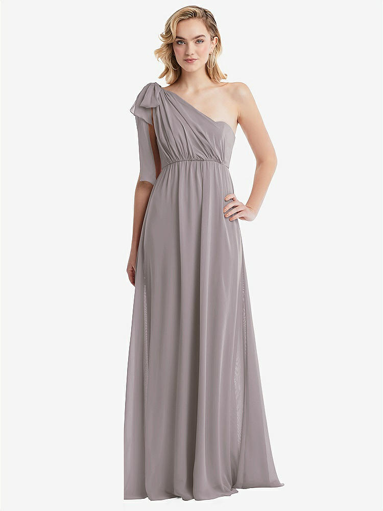 【STYLE: TH095】Empire Waist Shirred Skirt Convertible Sash Tie Maxi Dress【COLOR: Cashmere Gray】