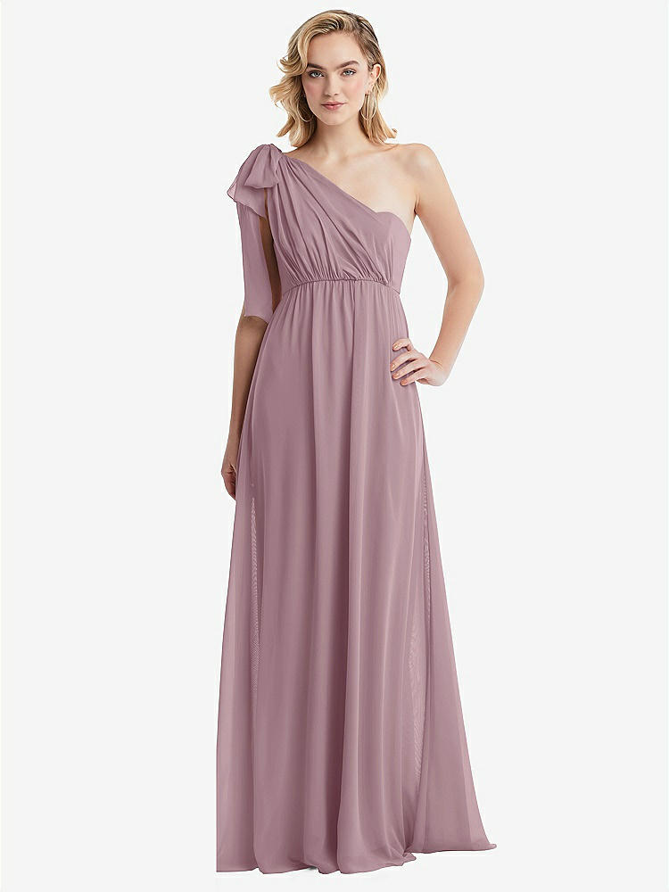 【STYLE: TH095】Empire Waist Shirred Skirt Convertible Sash Tie Maxi Dress【COLOR: Dusty Rose】