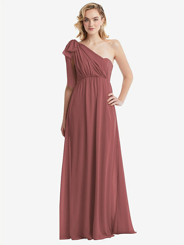 【NEW】【STYLE: TH095】エンパイア ウエスト シャイレッド スカート コンバーチブル サッシ ネクタイ マキシ ドレス【COLOR: English Rose】【SIZE: 00-30W】