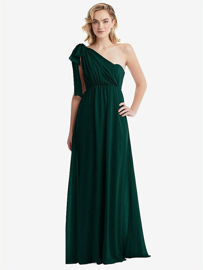 【NEW】【STYLE: TH095】エンパイア ウエスト シャイレッド スカート コンバーチブル サッシ ネクタイ マキシ ドレス【COLOR: Evergreen】【SIZE: 00-30W】