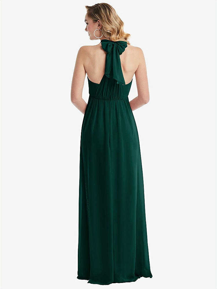 【NEW】【STYLE: TH095】エンパイア ウエスト シャイレッド スカート コンバーチブル サッシ ネクタイ マキシ ドレス【COLOR: Evergreen】【SIZE: 00-30W】
