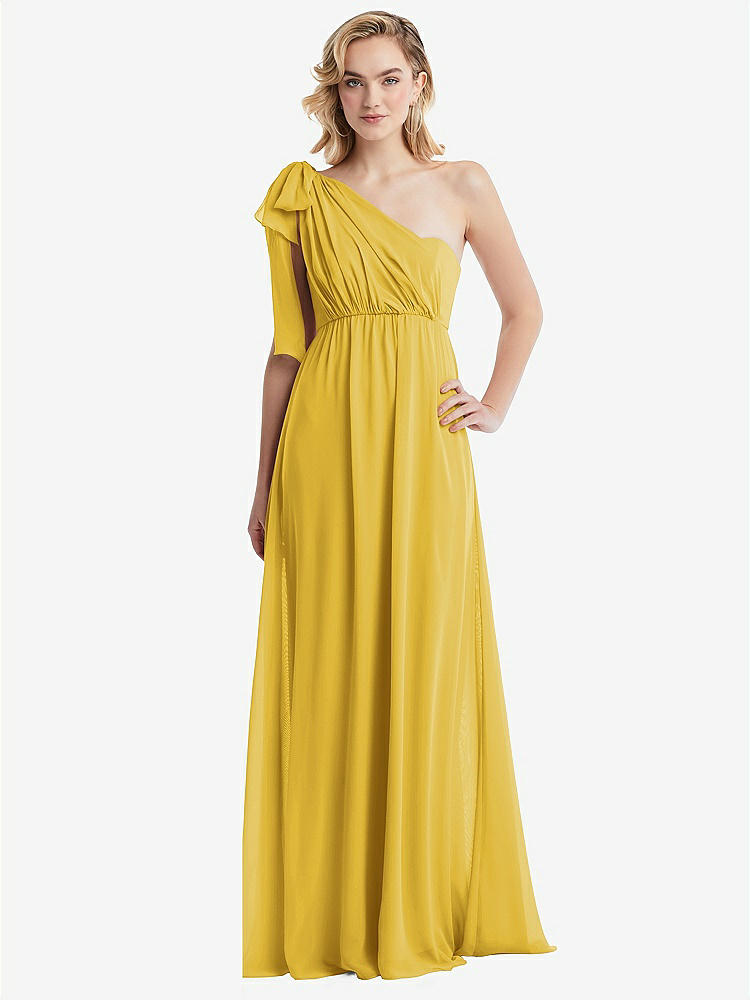 【NEW】【STYLE: TH095】エンパイア ウエスト シャイレッド スカート コンバーチブル サッシ ネクタイ マキシ ドレス【COLOR: Marigold】【SIZE: 00-30W】